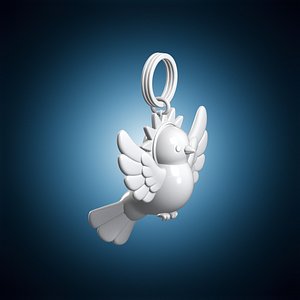 Holy Spirit Dove Chibi Keychain 3D Print Model 3D model
