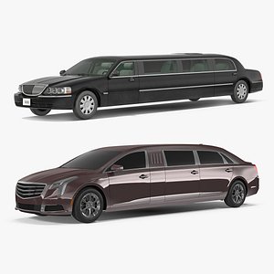 limousine stretch luxury 3D model