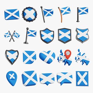 3D Scottish Flag 3D Collection