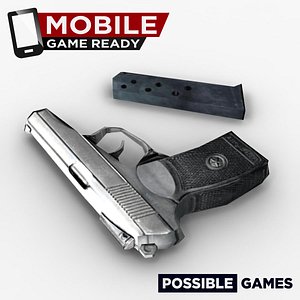 Mobile Game Ready Pistol with Clip