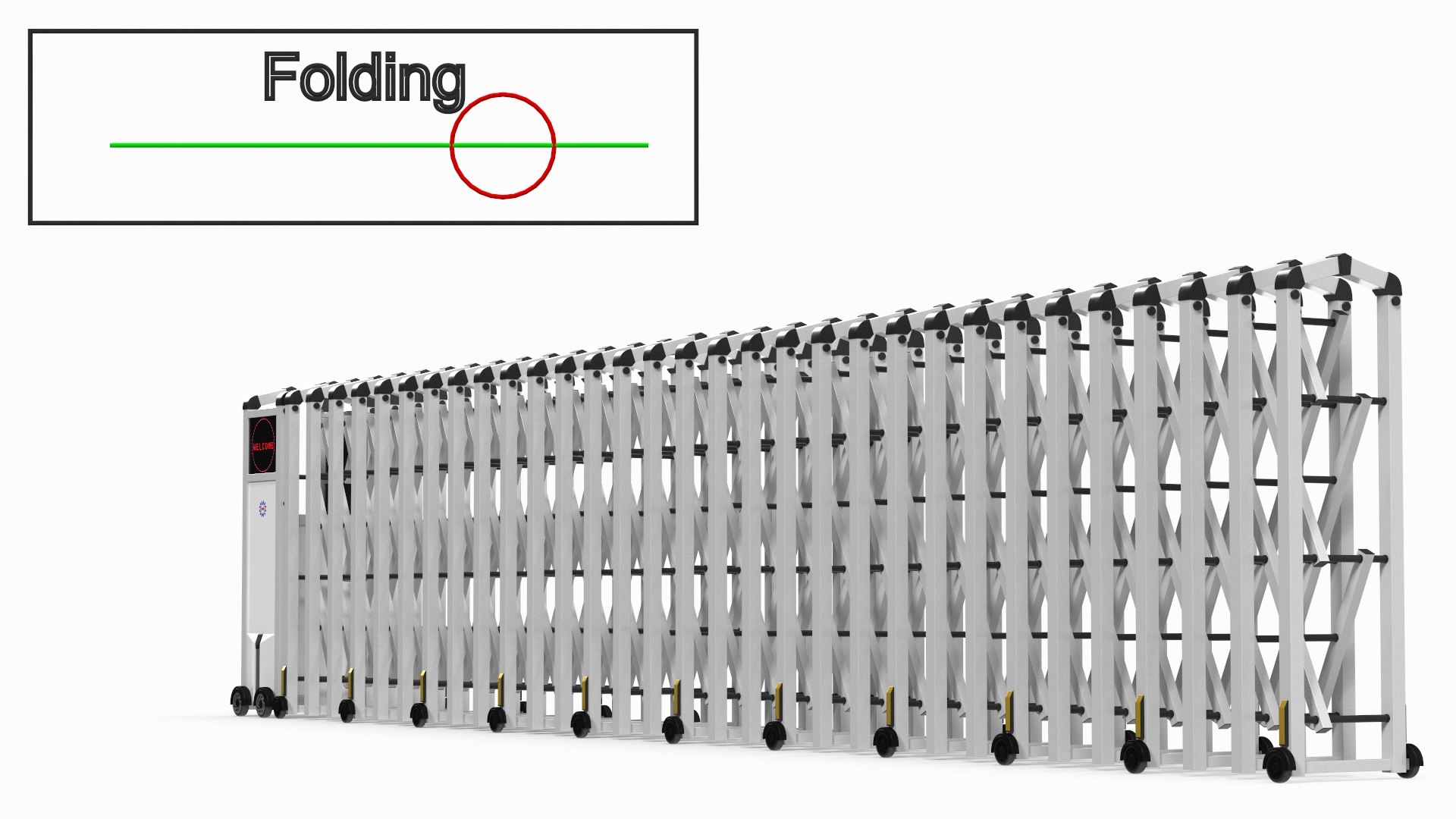 Electric Trackless Foldable Gate 10m Rigged 3D Model - TurboSquid 2206595