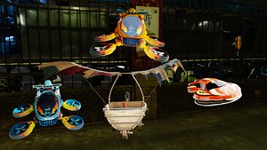 Stylized Flying Vehicle Pack Futuristic Cartoon Hovercrafts Game Ready  Blender  FBX 3D model