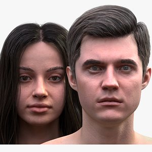 3D Mans and Womans Heads Collection