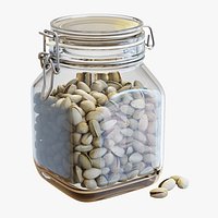 Food Set 18  Gass Jar with Pistachios