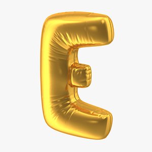 foil balloon letter e 3D