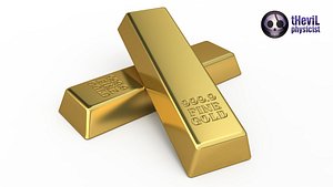3d gold bar