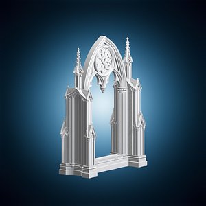3D Ornate Arched Photo Frame 3D Print Model model