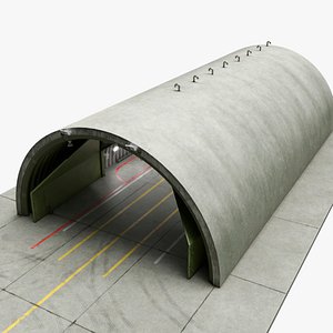 Hardened Aircraft Shelter Open 3D model
