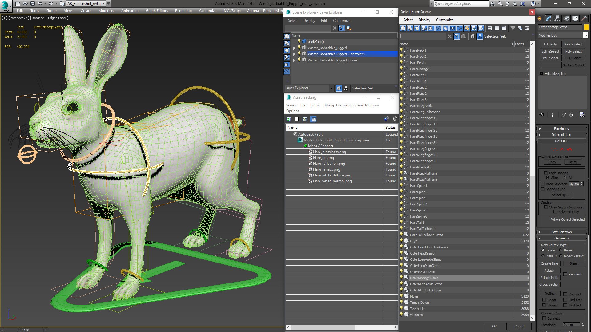 Winter Jackrabbit Rigged 3D - TurboSquid 2130161
