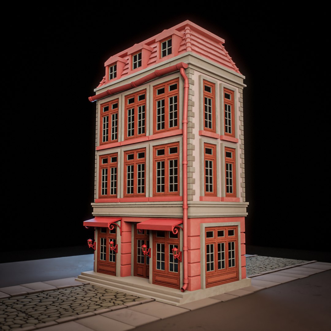 3D Model LOWPOLY CITY BUILDING STYLIZE 2 - TurboSquid 2387563