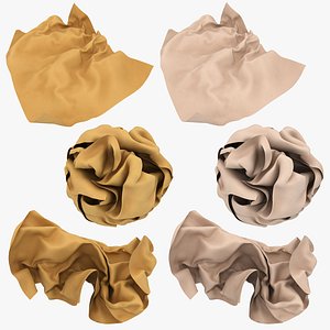 crumpled paper brown beige 3D model