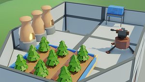 Rust low-poly building bases assets