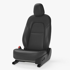 3D Tesla Model 3 Left Seat Black Leather model