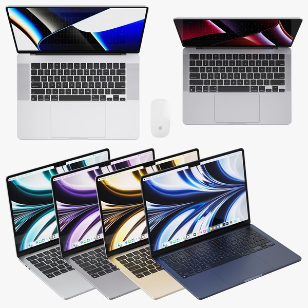 Apple MacBook Air M2 2022 and Pro 14-inch and 16-inch3Dモデル 