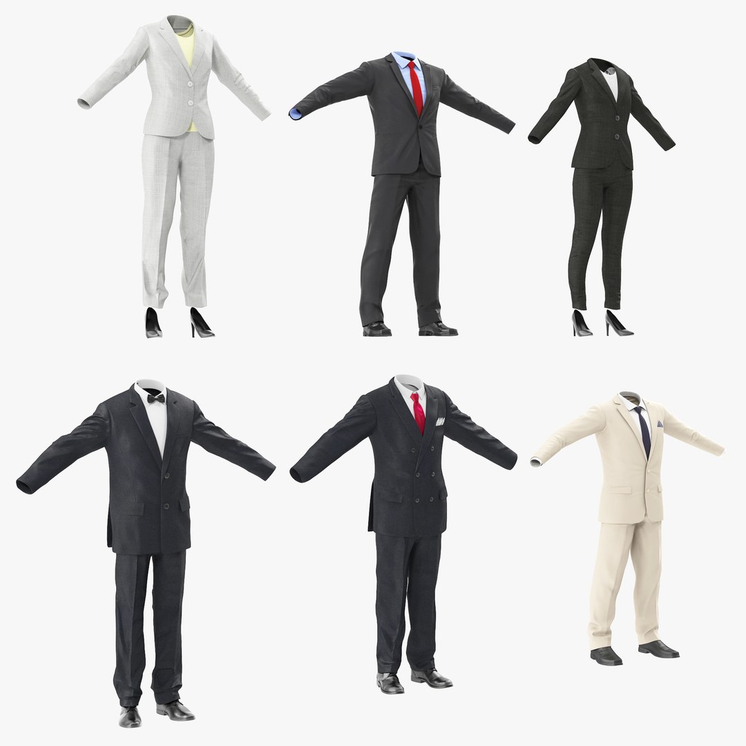 Workwear Suits Collection 3D model preview