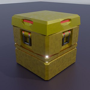 A standard shipping container with a lid 3D model