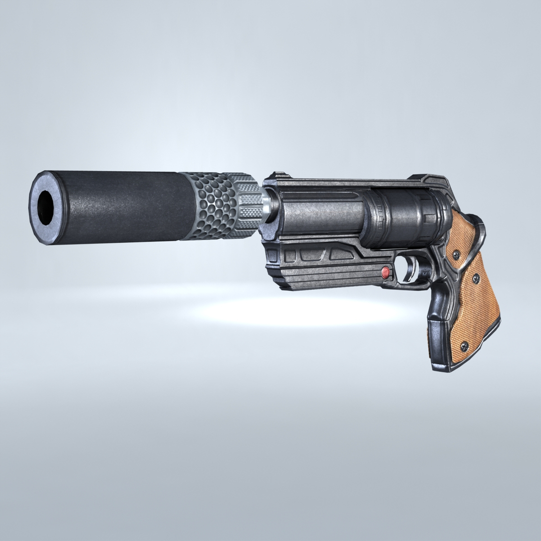 Revolver Handgun 3d Obj