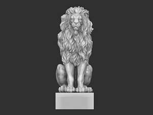 3D sitting lion model