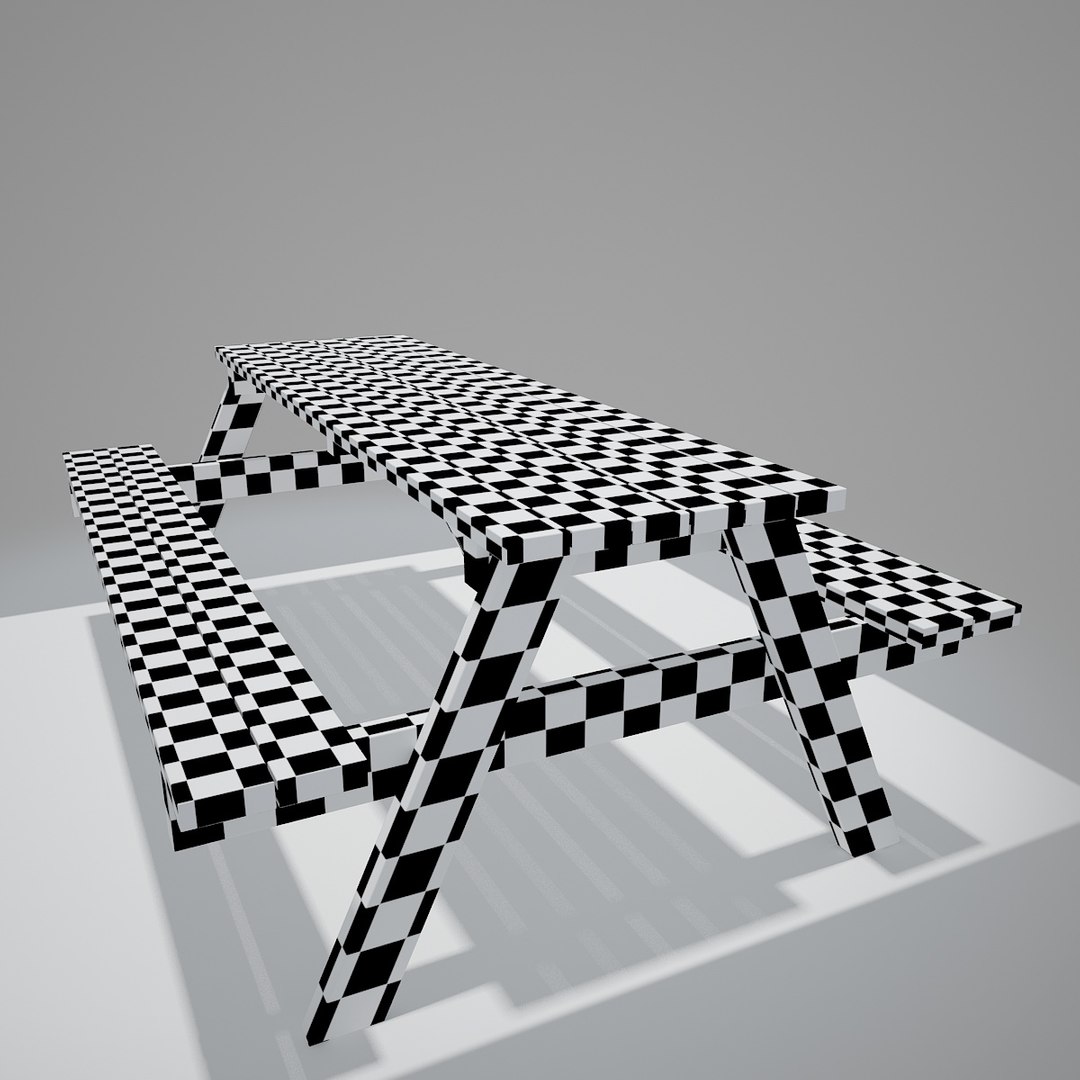 3d v-ray bench table double model