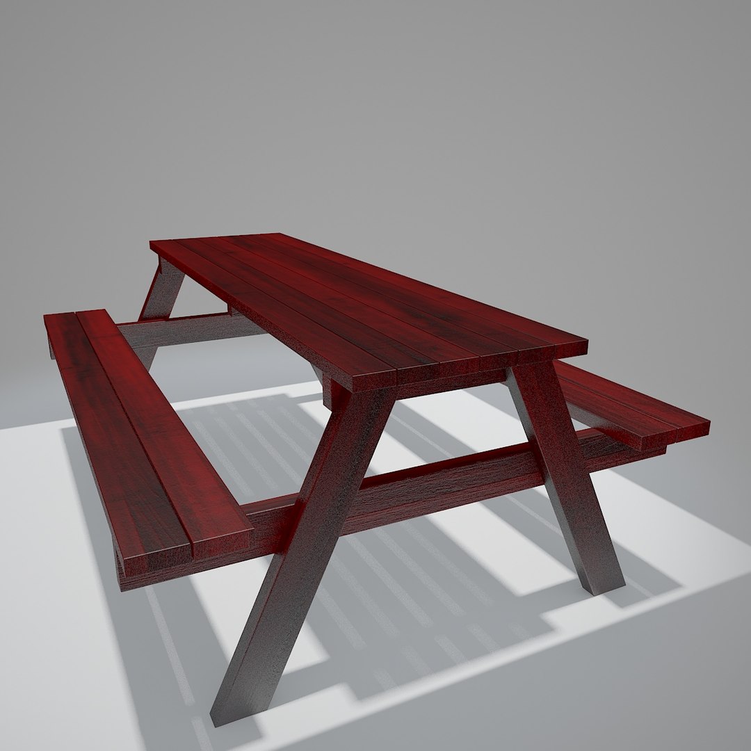 3d v-ray bench table double model