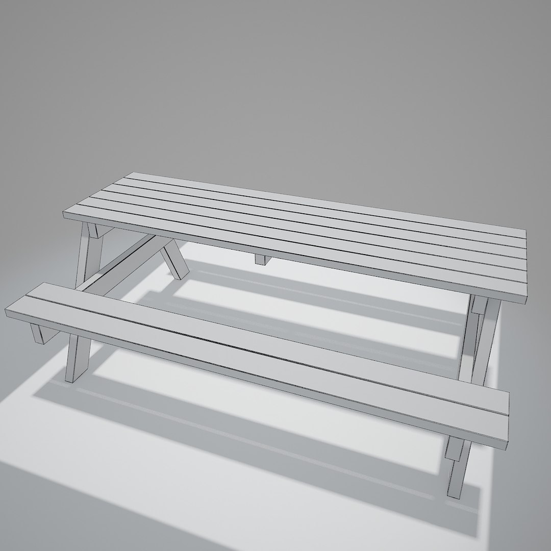 3d v-ray bench table double model