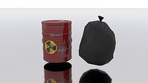 Barrel and Trash bag model