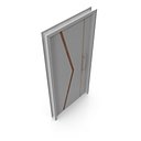 Modern Design White Metal Steel Door with Wooden Details