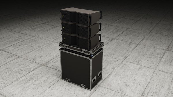 modelo 3d Estuche rígido y altavoces de arreglo lineal L-Acoustics Line ...