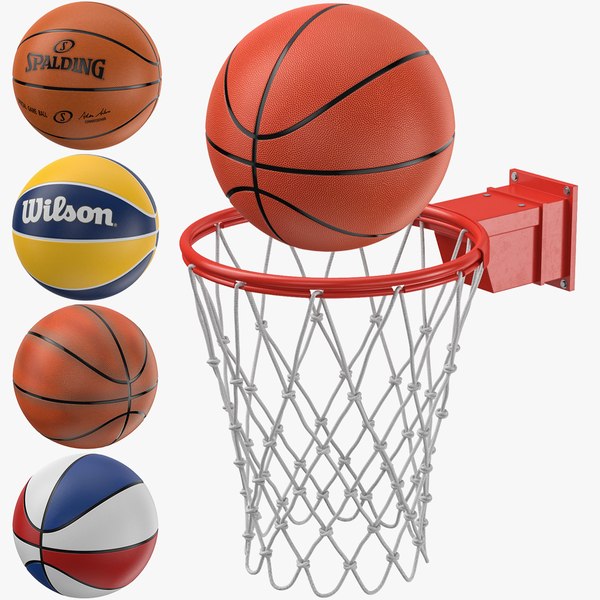 Basketball Hoop and Balls Collection 3D model