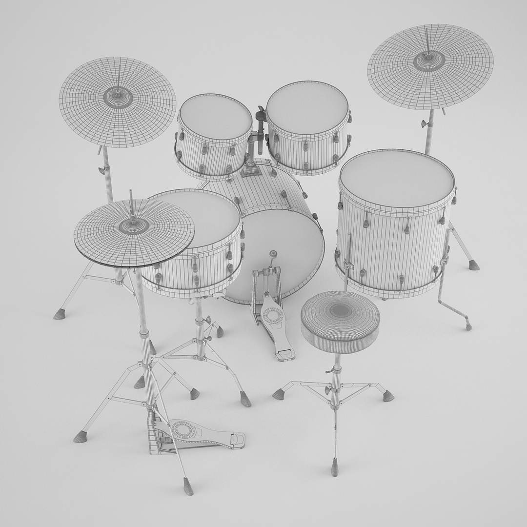 3d model yamaha drums set