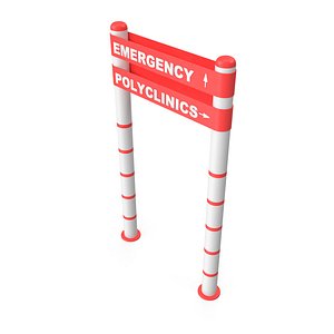 Directional Sign for Emergency and Clinic Areas 3D