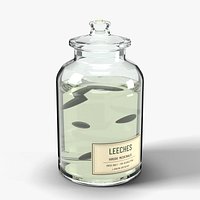 Apothecary Leech Jar with Live Leeches - Victorian Medical Horror Prop
