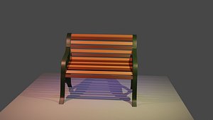 3D Simple 3D park bench
