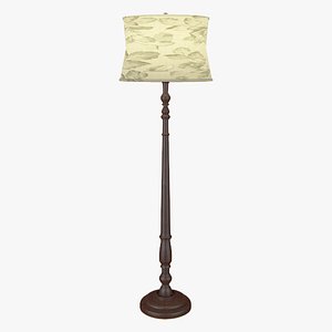 3d model floorlamp wooden light lamp