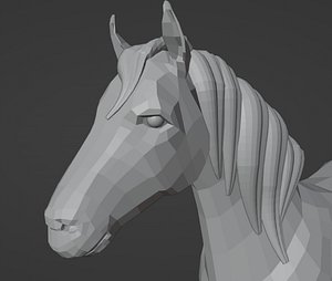 Low poly horse 3D model