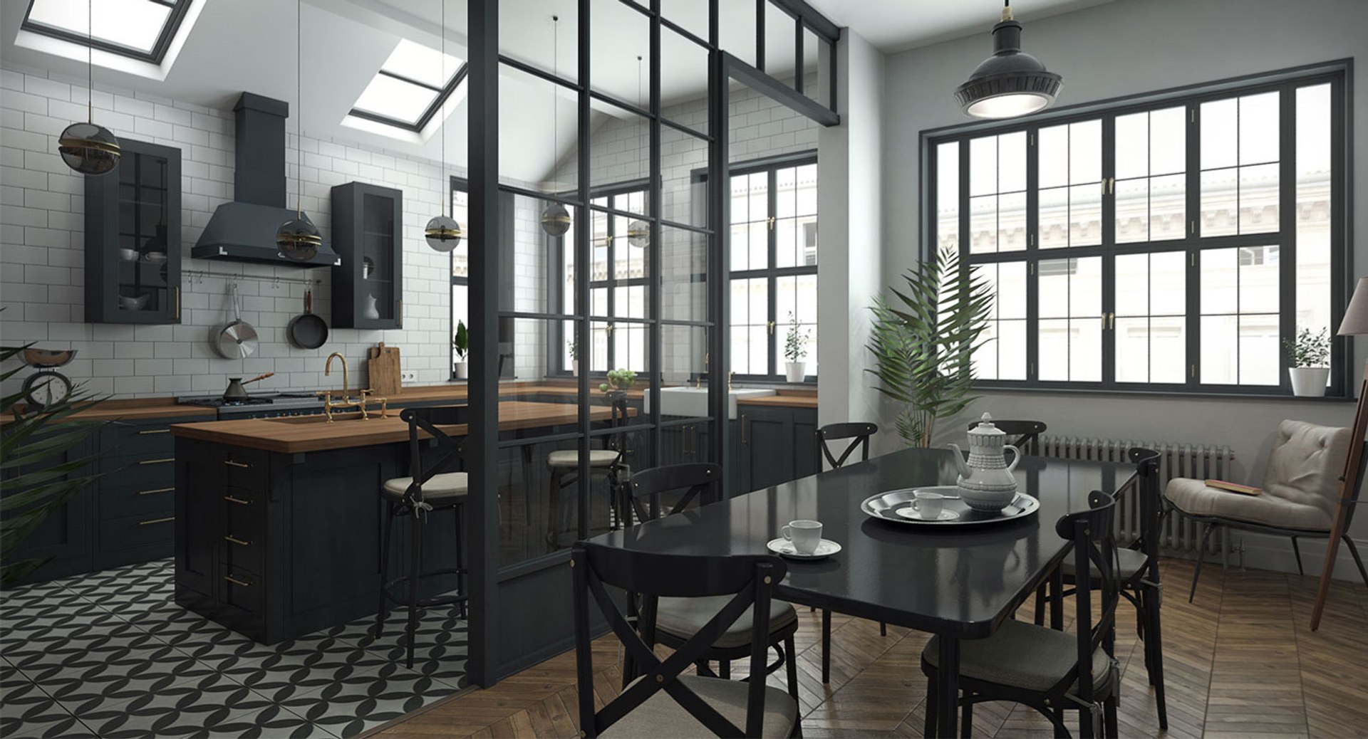 Kitchen dining room model - TurboSquid 1426750
