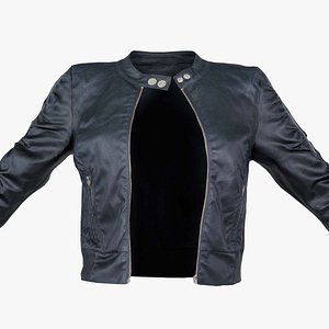 Tiny Black Leather Jacket Open Remastered 3D
