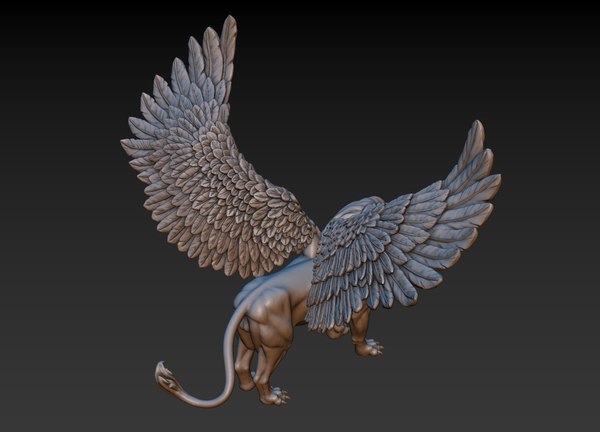 3D model Winged Lion Sculpture 3D print - TurboSquid 1871826