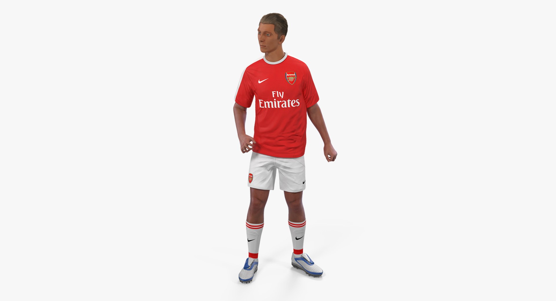Soccer or Football Player Arsenal Rigged 3D Model 3D model preview