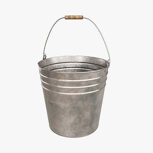 Old Galvanized Metal Bucket 3D model