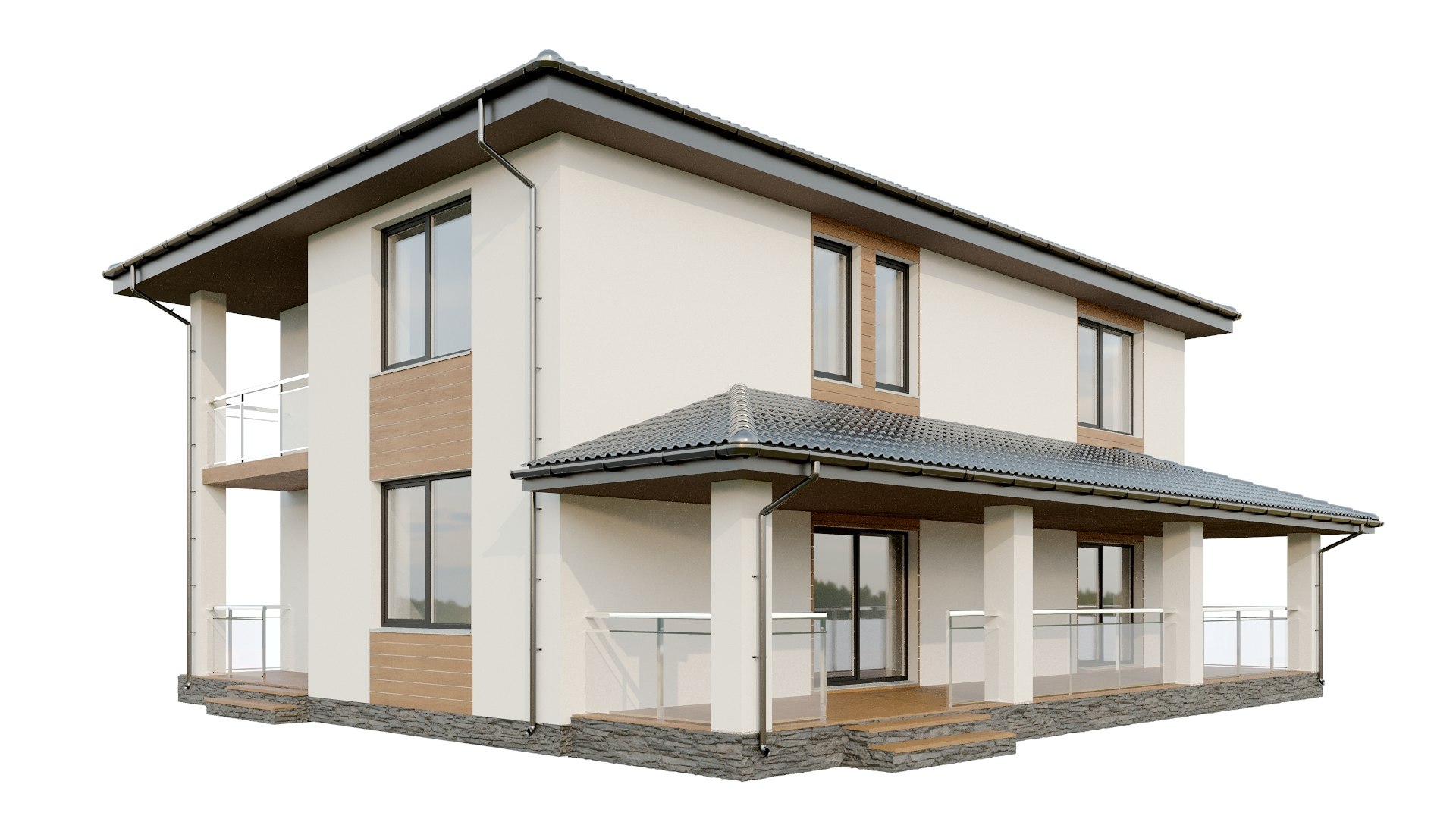 3D Modern Residential Building Light Model - TurboSquid 1851668