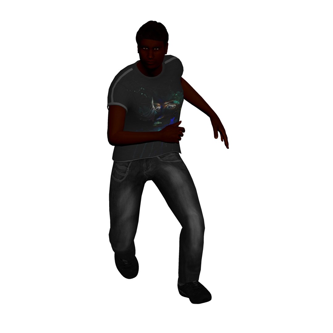Black male rigged character 3D model - TurboSquid 1614516
