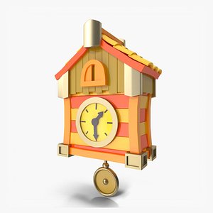Cartoon clock Yellow Cartoon Style 3D model