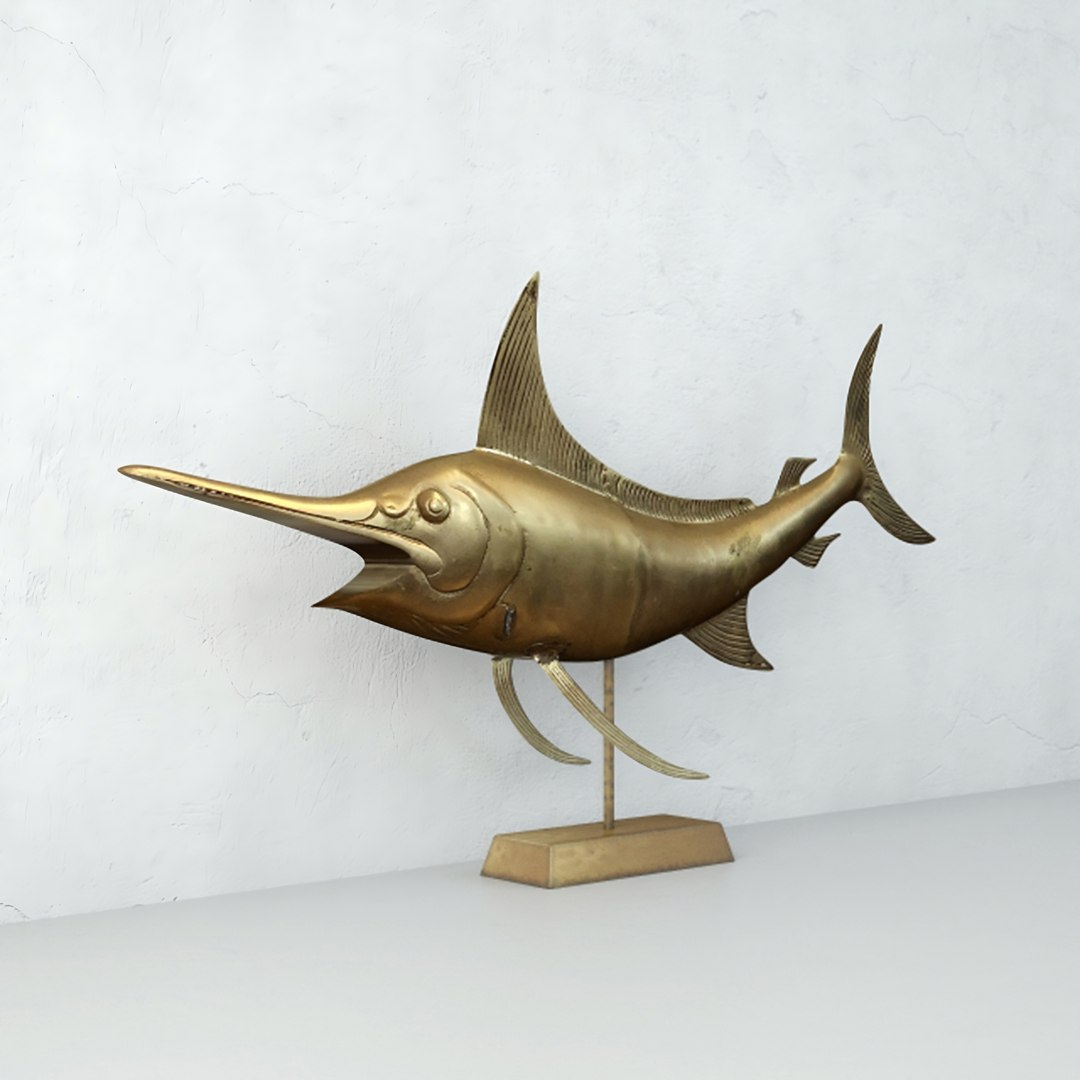 3D model Mid Century Brass Marlin https://p.turbosquid.com/ts-thumb/P8/lhvrNM/rX/midcenturybrassmarlinpreview2/jpeg/1692724248/1920x1080/fit_q87/7b3458063e2ff86e8bfbca2b39b8f663addb1192/midcenturybrassmarlinpreview2.jpg