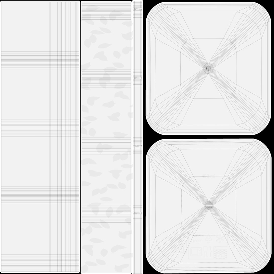 Green Tupperware with Leaf Pattern 3D model - TurboSquid 1965227