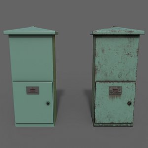 3D PBR Electric Box Green V4 model