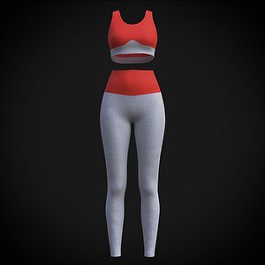 Female active outfit 3D model