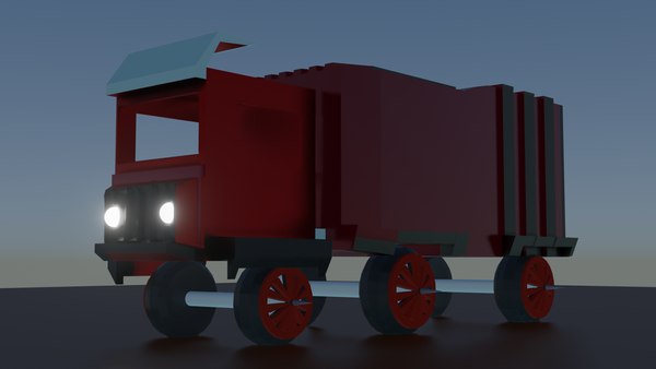 zombie truck low poly 3D