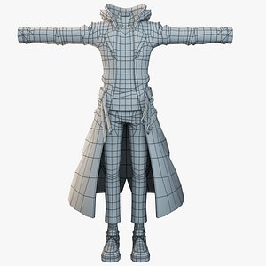 Long Coat Base Mesh 3D model