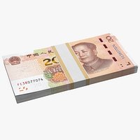 Pack of Chinese 20 Yuan 2019 Banknotes